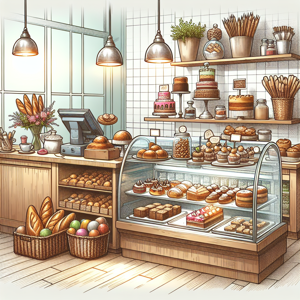 Realistic stock image of a modern bakery.